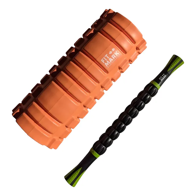 Combo Descontractura Rolo Rodillo Masaje+ Barra Masajeadora 