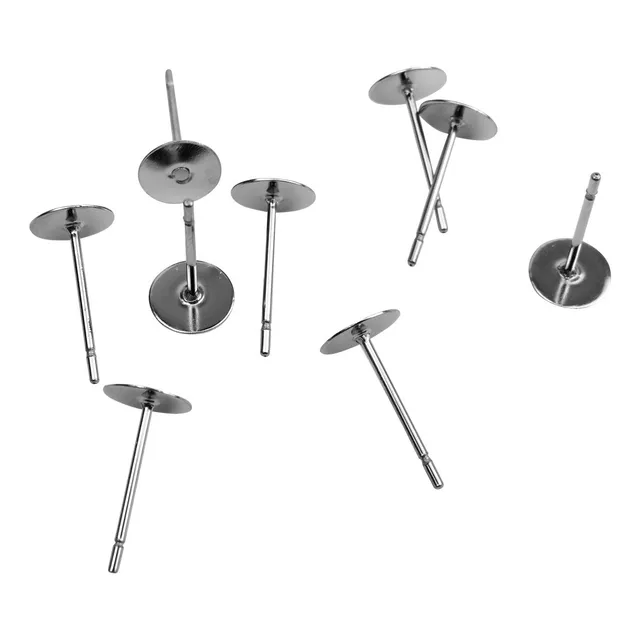 Base Plana Acero Quirurgico 6mm Pasante Aros Bijou X 100u