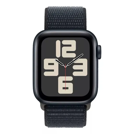 Apple Watch SE GPS (2da Gen) • Caja de aluminio color medianoche de 44 mm • Correa loop deportiva color medianoche