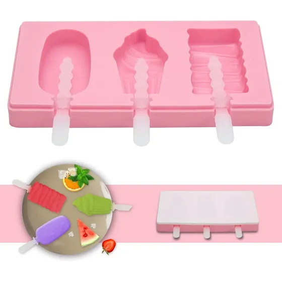 Mold Silicona Para Paleta Hielo Hecho Casa Tapa Bpa Molde 3
