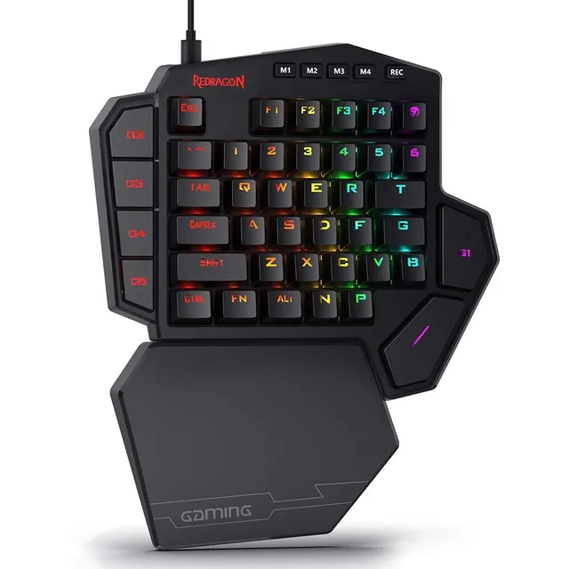 Teclado Mecanico 1 Mano Gamer Redragon Diti K585 Rgb Brown