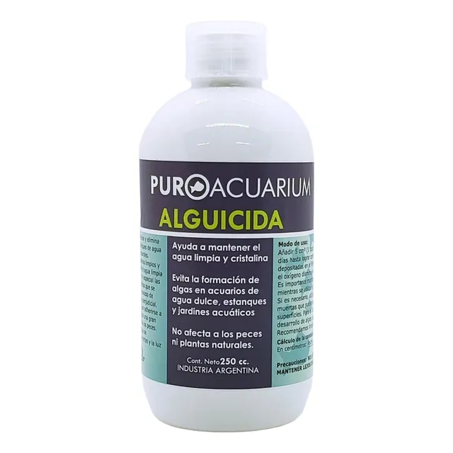 Alguicida Puroacuarium Acuario Estanque Pecera 250cc