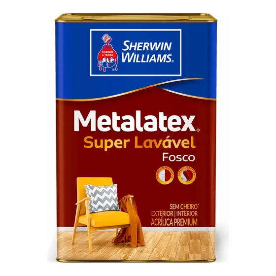 Tinta Acrílica Fosca Metalatex 18l Sw Super Lavável - Cores