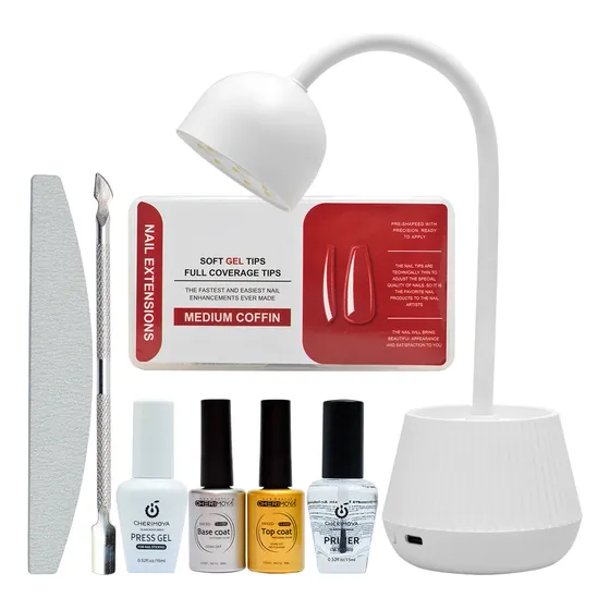 Kit Soft Gel Completo Cherimoya + Lámpara Inalambrica 18w