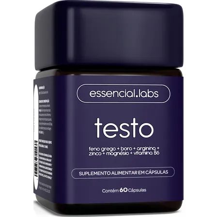 Testo Essencial - Fórmula Exclusiva Com Feno Grego, Boro, Arginina, Zinco, Magnésio E Vitamina B6 - 60 Cápsulas