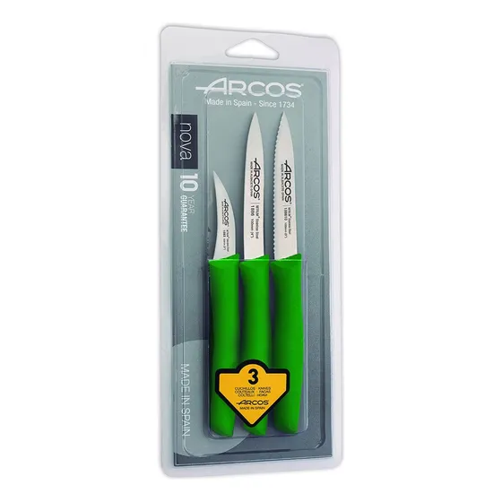 Set De Cuchillos Mondadores Cocina Arcos Premium Verde