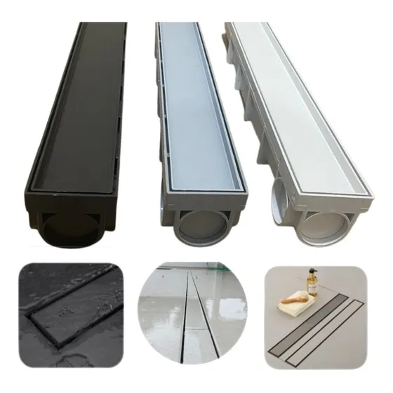 Ralo Banheiro Linear Oculto 6x50 Invisível Sifonado Piso Cor Cinza