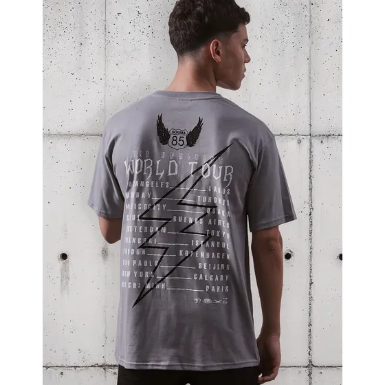 Remera Oversize Unisex Dogma De Algodon Doble Estampa