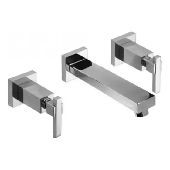Griferia Lavatorio De Pared Hidromet Geometry Lever Cromo