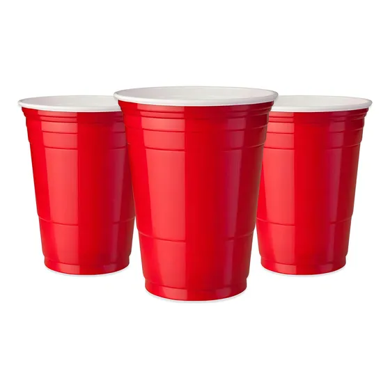 Vaso Plástico 10pcs Bicolor Grande 500cc Big Party Color Rojo