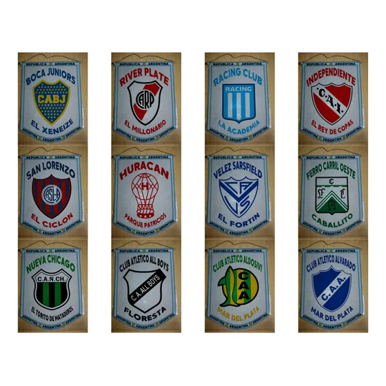 Banderin Futbol Mediano 27cm Todos Los Equipos