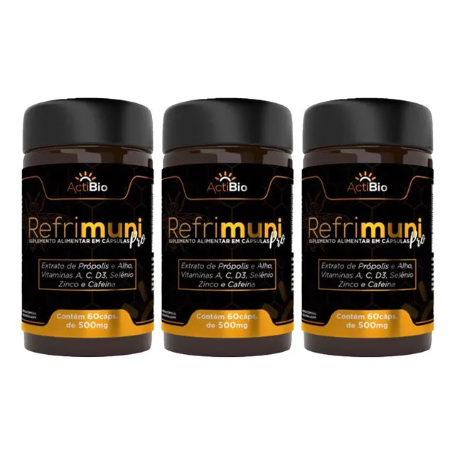 Kit 3 Vitaminas Refrimuni Pro Aumenta Imunidade Antigripal