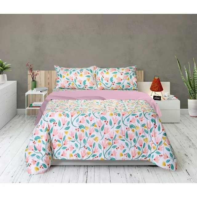 Acolchado Liso Bitono Reversible 2 1/2 Relleno Abrigado