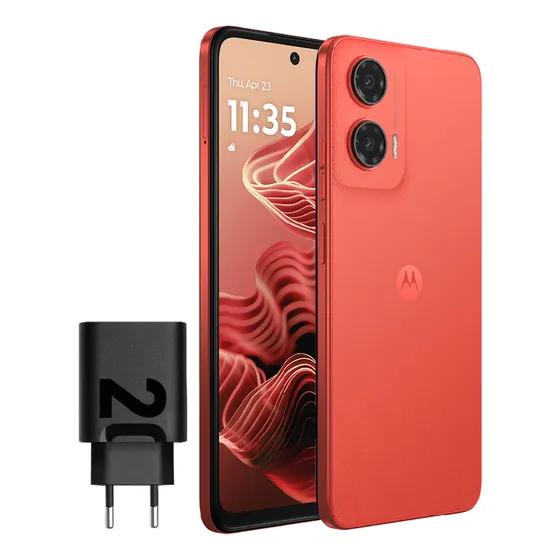 Motorola Moto G35 5G 256Gb/4Gb Ram hasta 12GB, Naranja Coral, Cuero vegano, 5000mAh, Gorilla Glass 3, NFC,