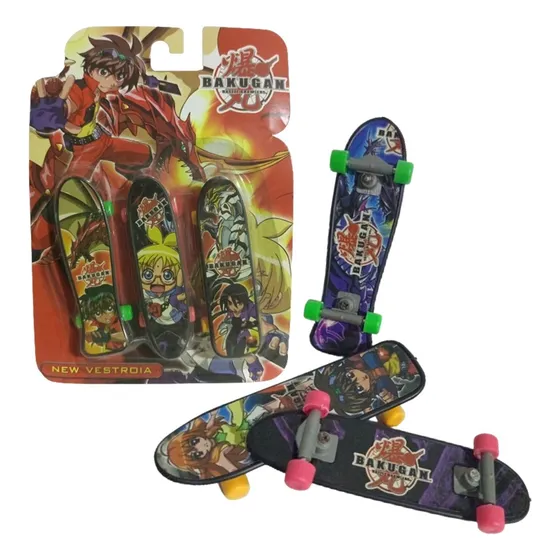 Blíster De 3 Mini Patinetas Bakugan De Dedos Modelo Variados