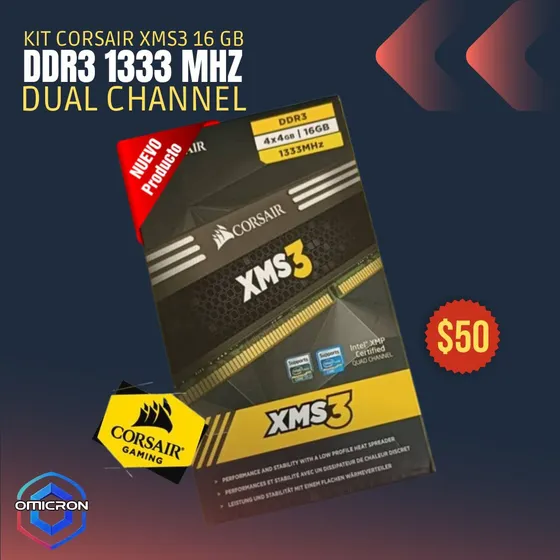 Kit Memorias Corsair Xms3 16gb Ddr3 1333mhz Dual Chanel