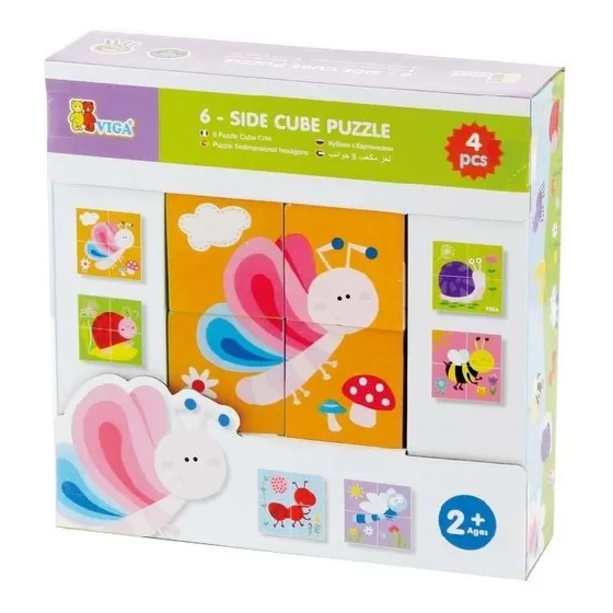 Puzle Cubo 6 Lados Para Niños Viga Color Foto