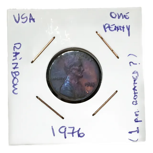 Moneda Usa One Cent 1976 Rainbow ! Bonita ! 