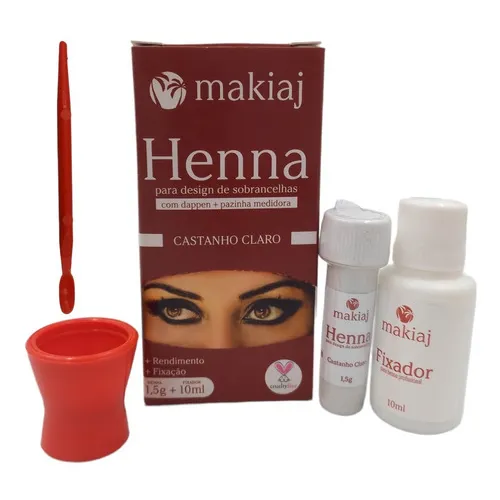 Henna Makiaj Desing De Sobrancelhas Profissional 1,5g 10ml Cor Castanho escuro