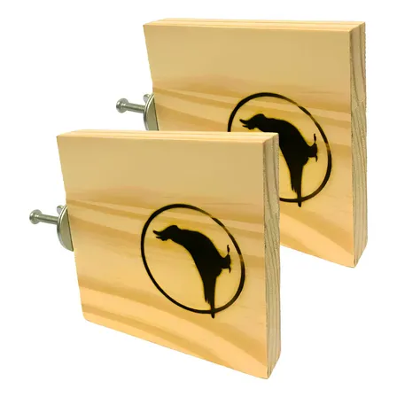 Kit Com 2 Plataformas De Madeira  Para Aves Calopsita Madeira