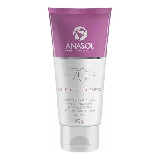 Protetor Solar Facial Hidratante Fps70 Anasol 60g Toque Seco