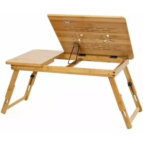 Mesa De Madera Para Laptop En La Cama Ventilador Integrado Color Marrón claro