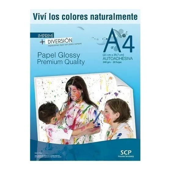 Papel Fotográfico Autoadhesivo A4 Glossy 130gr - Sticker 20h