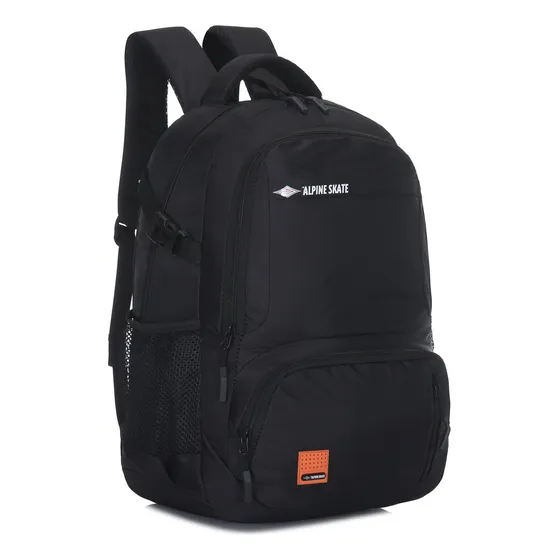 Mochila Porta Notebook Alpine Skate Para Viajes Antirrobo Color Negro Diseño De La Tela Lisa