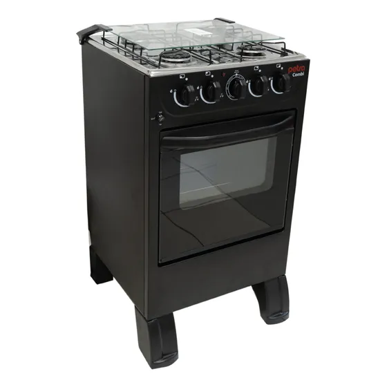 Cocina Petra Sirius Combinada 4 Hornallas Mesada Inox