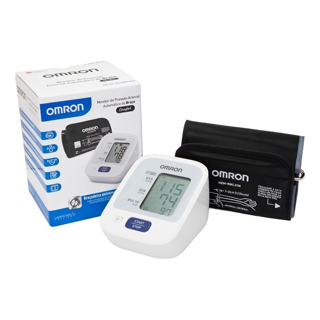 Monitor De Pressão Arterial De Braço Comfort Hem-7122 Omron Cor Branco Monitor De Pressão Arterial De Braço Comfort Hem-7122 Omron Cor Branco