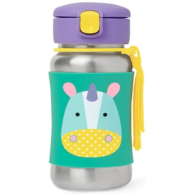 Garrafa Infantil Aço Inox Com Canudo Zoo Skip Hop
