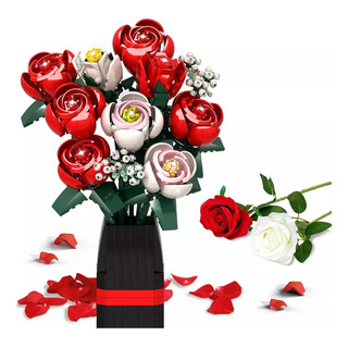 Kit De Bloques De Construcción De Ramo De Flores Con Jarrón Kit De Bloques De Construcción De Ramo De Flores Con Jarrón