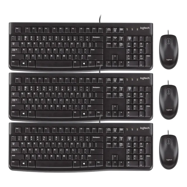 Teclado Y Mouse Logitech Con Cable Usb Pack X3 Unidades