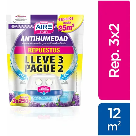 Repuesto Antihumedad Iberia AirPure Pack x 3 de Lavanda
