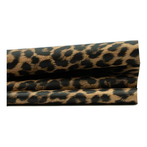 Tela Cuerina Simil Cuero Pu Leopardo 1/2mt X 1,4mt