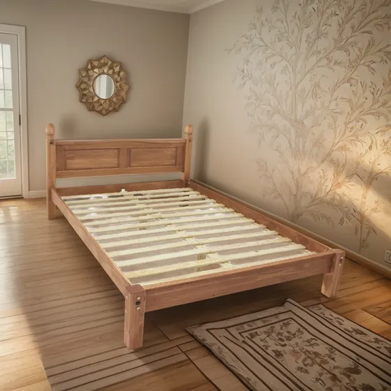 Cama 2 Plazas Madera Maciza Dormitorio C608 - Amarelo
