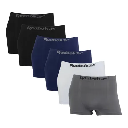Kit 6 Cuecas Boxer Reebok Classic Microfibra Sem Costura