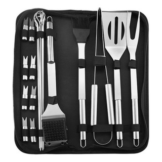 Juego De 20 Utensilios De Acero Inoxidable Para Asar Carne Y Juego De 20 Utensilios De Acero Inoxidable Para Asar Carne Y