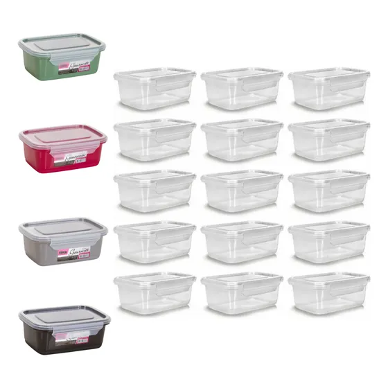 Reutilizável Pote Marmita Kit 12 Comida Congelador Freezer