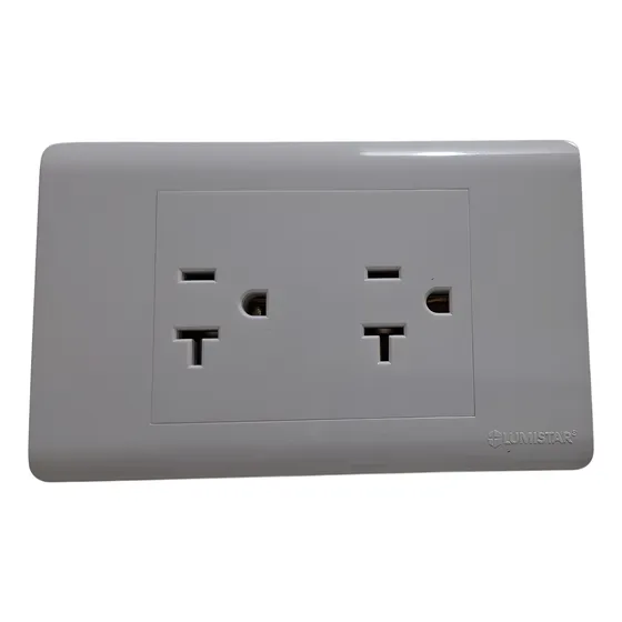 Toma Corriente Doble Elite Blanco Semindustrial 20a Lumistar