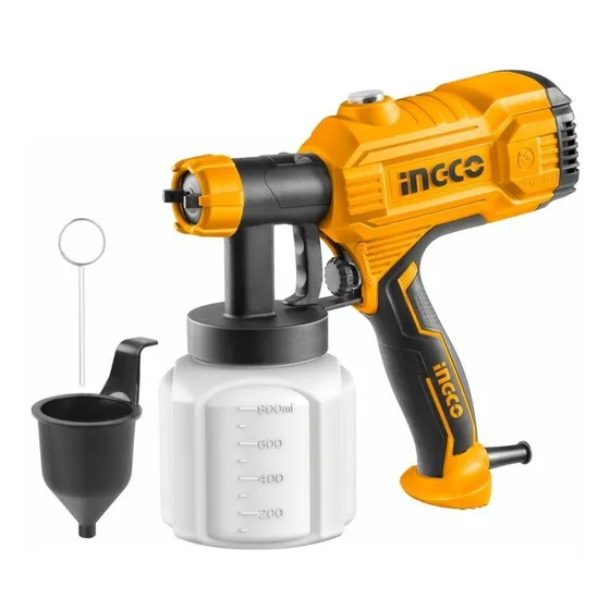 Pistola De Pintar Eléctrica 450w Ingco No Requier Compresora Color Amarillo