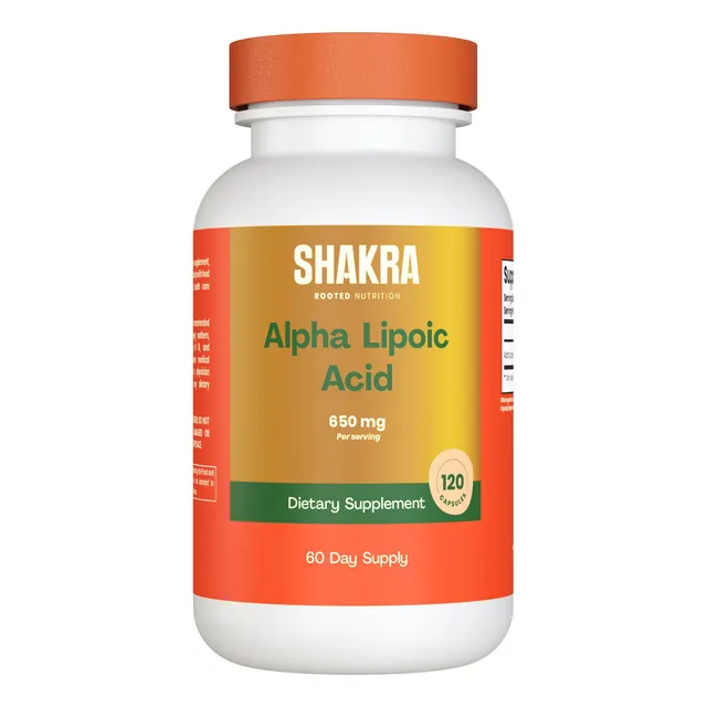 Shakra Acido Alfa Lipoico Alpha Lipoic Acid Premium 650 Mg 120 Capsules Sabor Natural