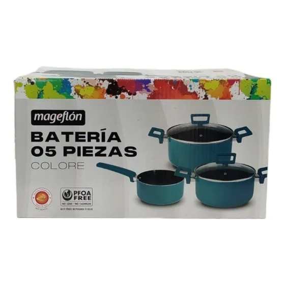 Juego De Ollas 5 Piezas Pfoa Free Magefesa Colore
