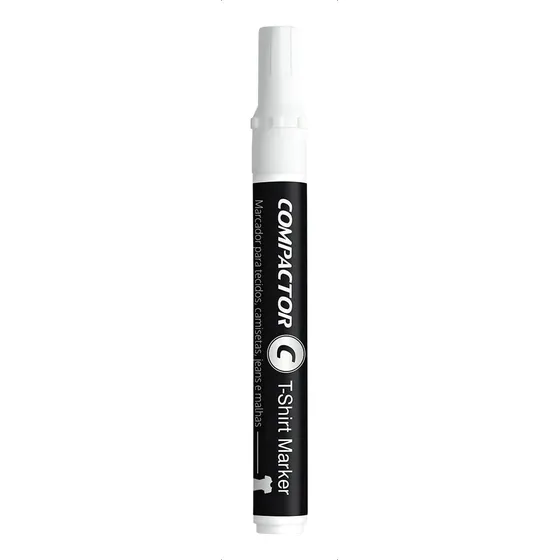 Caneta Marcador Para Tecido Roupas T-shirt Branca Compactor