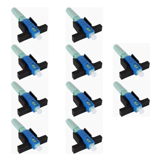 10 Conectores Ópticos Sc Upc Azul De Campo Tipo Rosqueavel