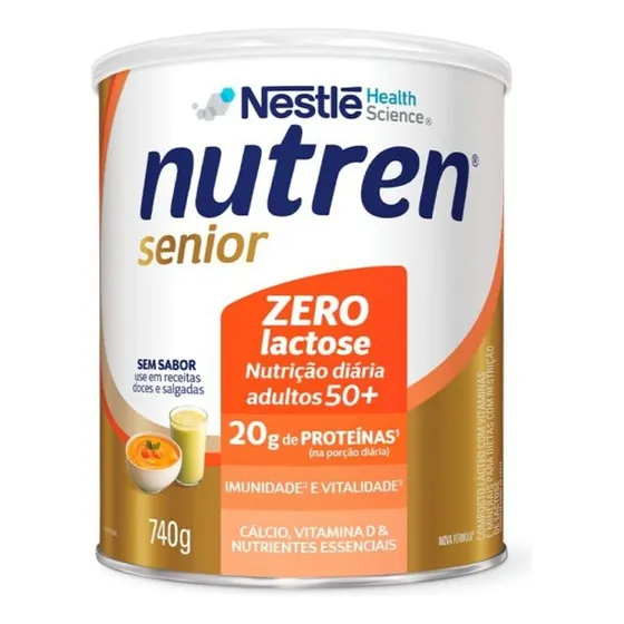 Suplemento em pó Nutren Senior Zero Lactose Sem Sabor 740g