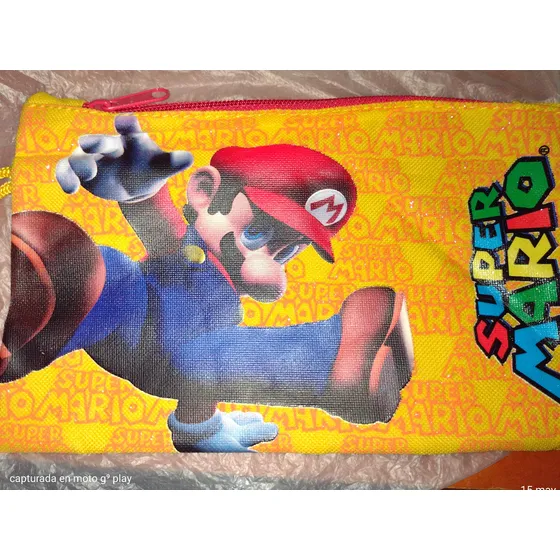 Nintendo Super Mario Cartuchera Lapicera Bolsito Con Cierre 