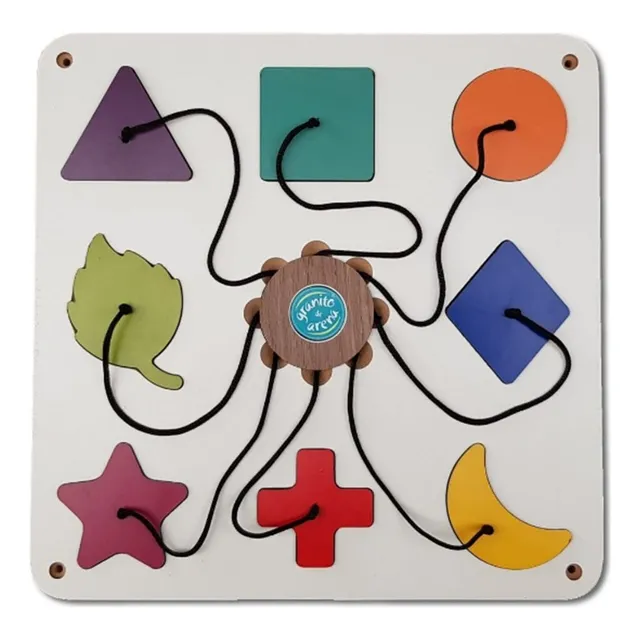 Juego Pared Panel Encastre 30x30cm 8 Piezas Madera Didactico