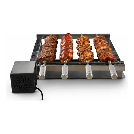 Churrasqueira Inox Elétrica 4 Espetos Essencial Grill Bivolt Inox 127/220v Bivolt