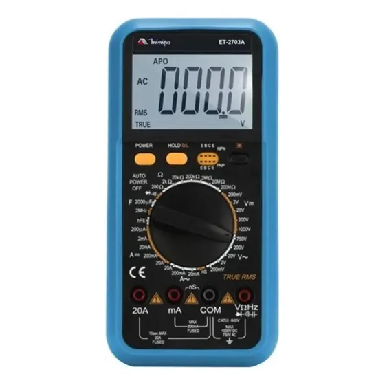 Multimetro Digital 20a-200m Ohms Minipa Et-2703a